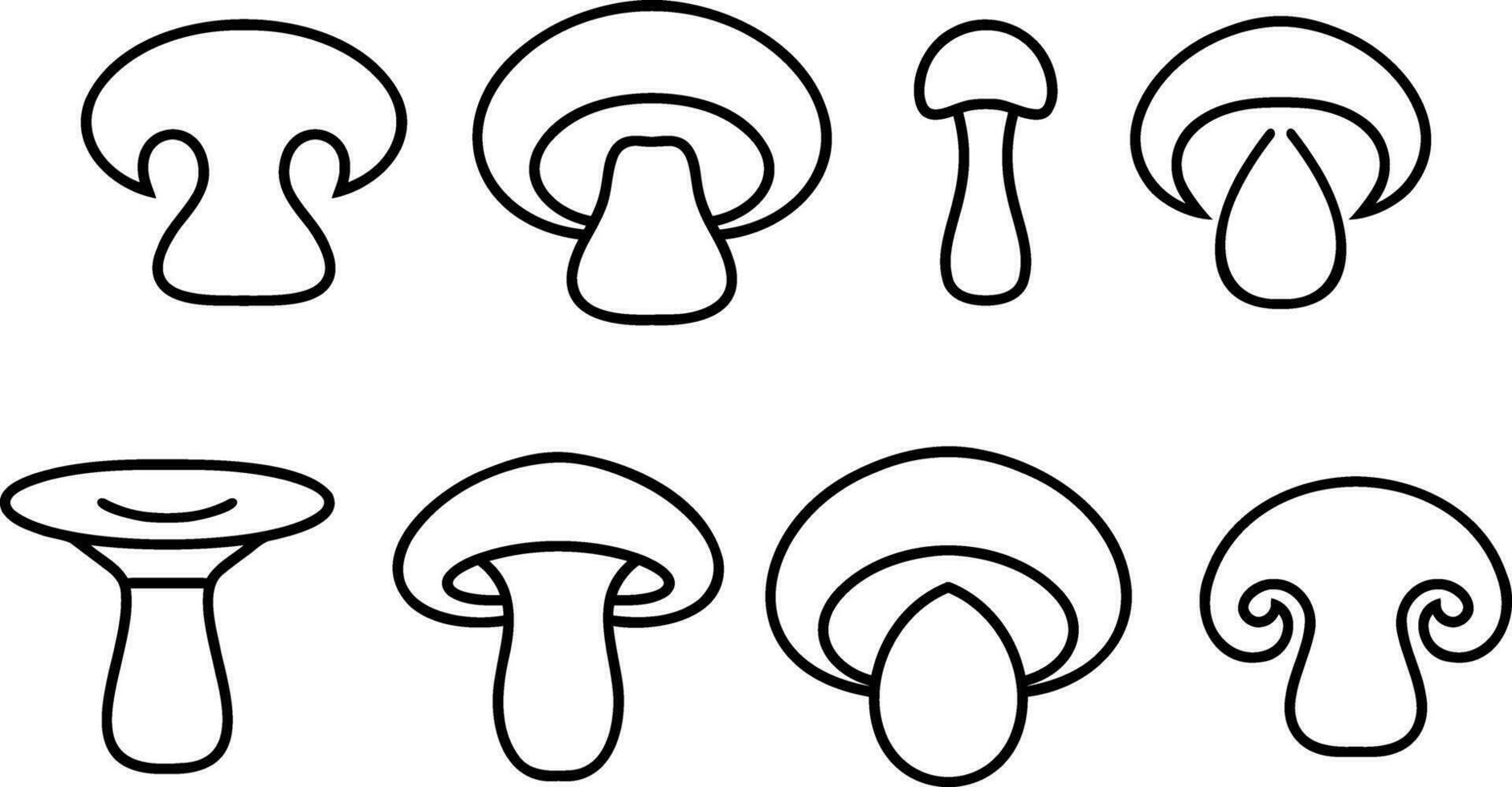 Doodle mushroom icon Vegetable healthy food Stencil vector illustration