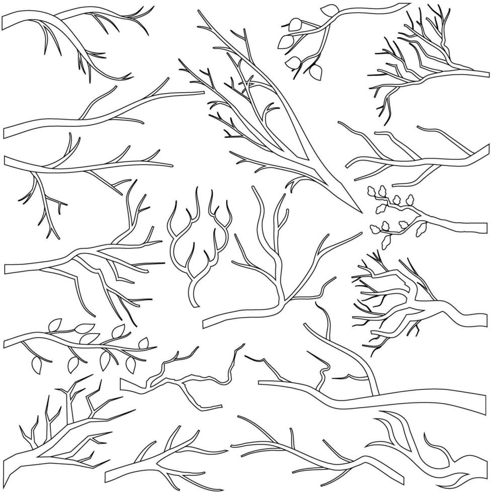 Branch icon vector set. Tree illustration sign collection. Firewood symbol or logo.