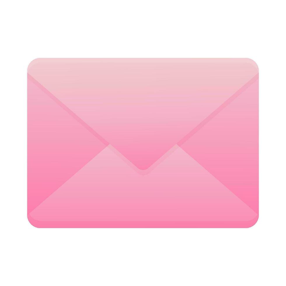 Cartoon pink envelope. Vector illustration. Envelope template.