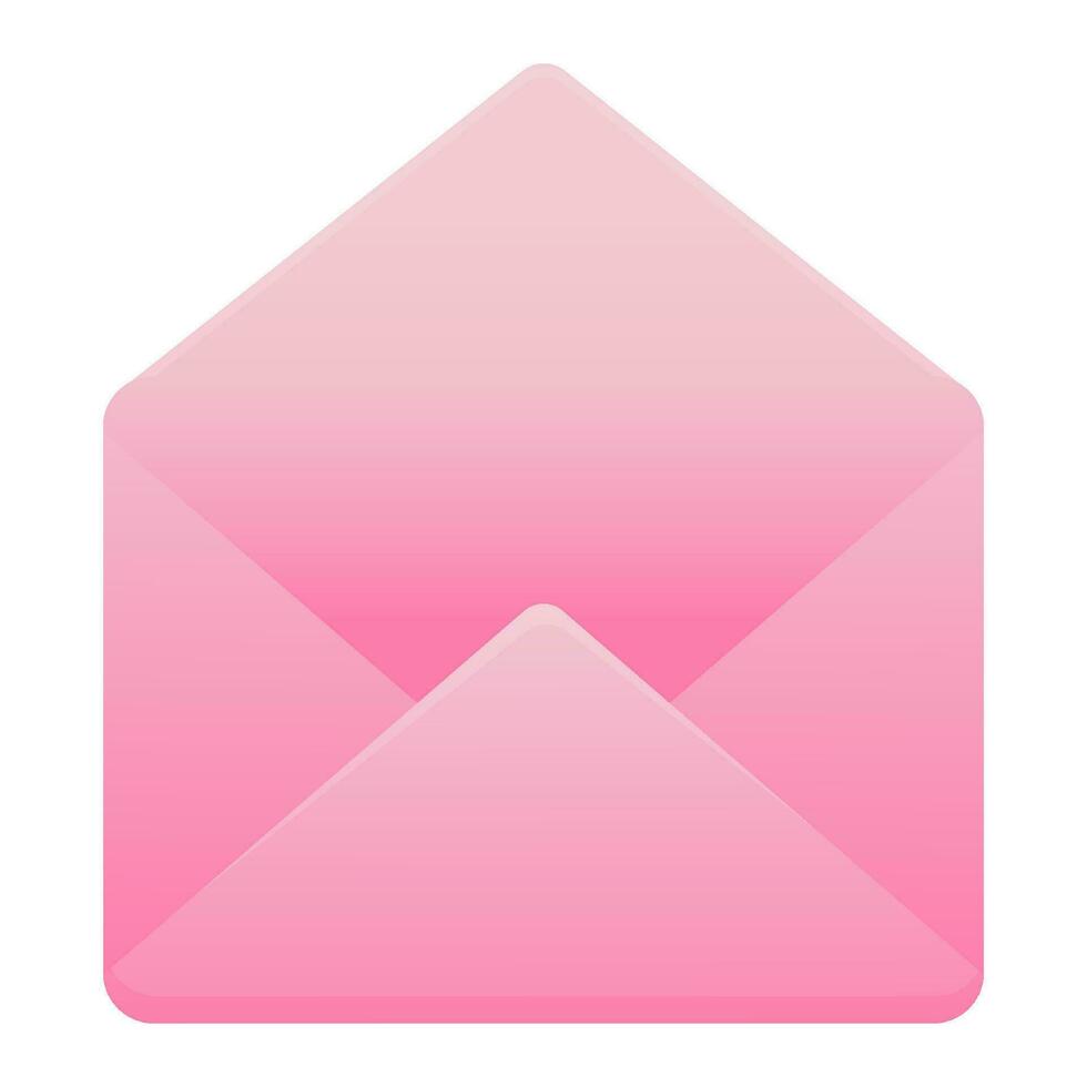 an open pink envelope. Vector illustration. Envelope template.