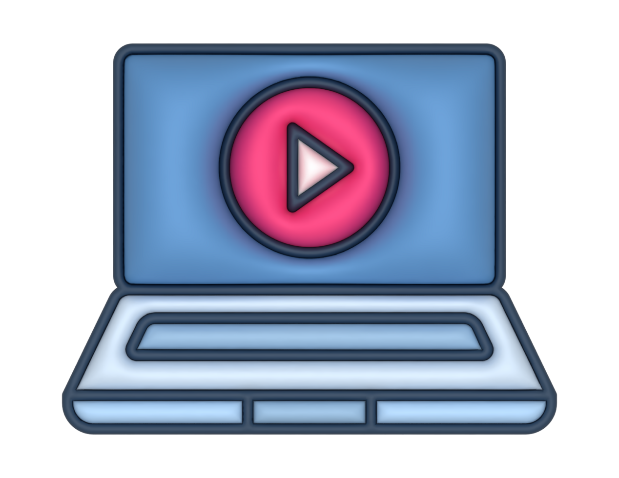 a 3d Laptop Multimedia Sticker on a transparent background png
