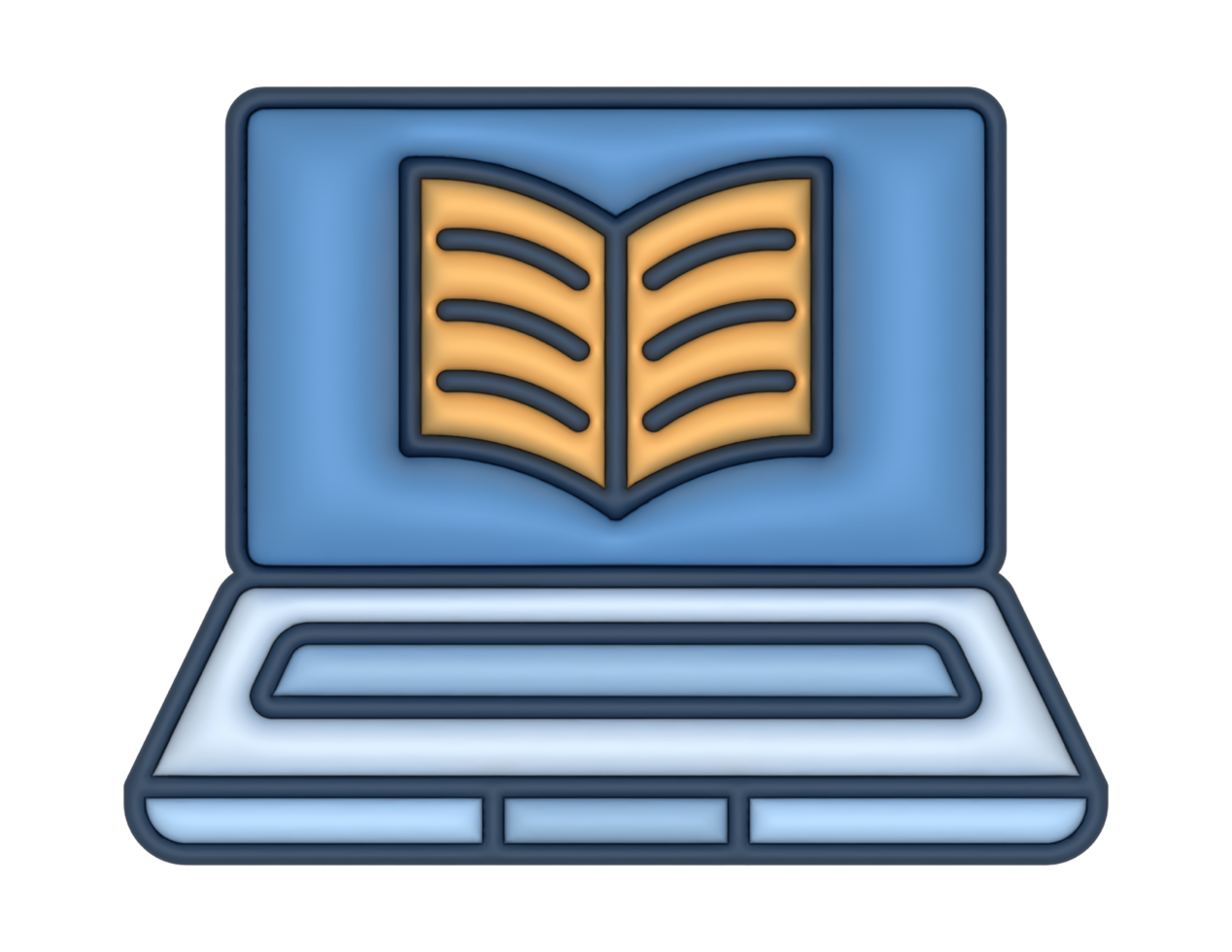 a 3d Laptop Ebook Sticker on a transparent background png
