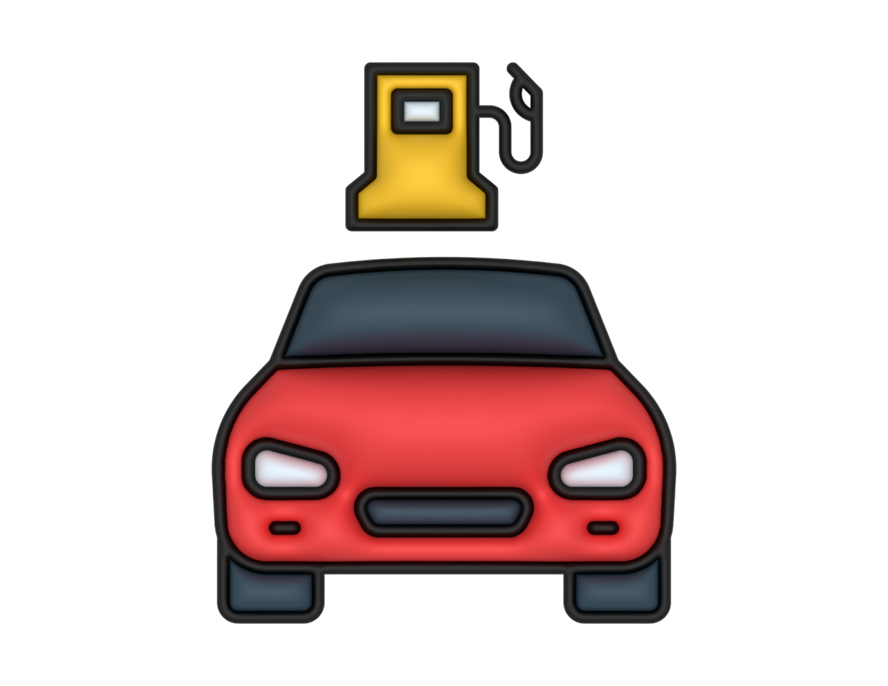 a 3d Car Fuel Sticker on a transparent background png