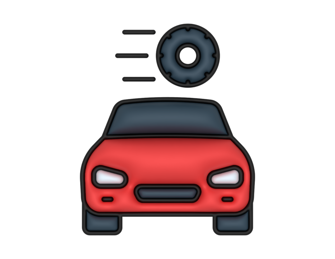 a 3d Car Tire Sticker on a transparent background png