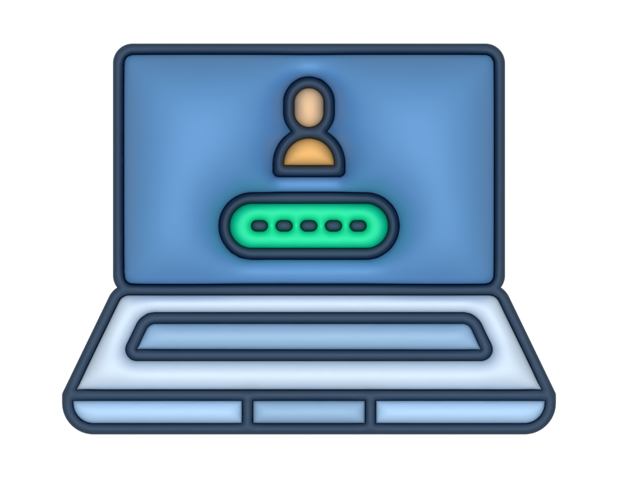 a 3d Laptop Password Sticker on a transparent background png