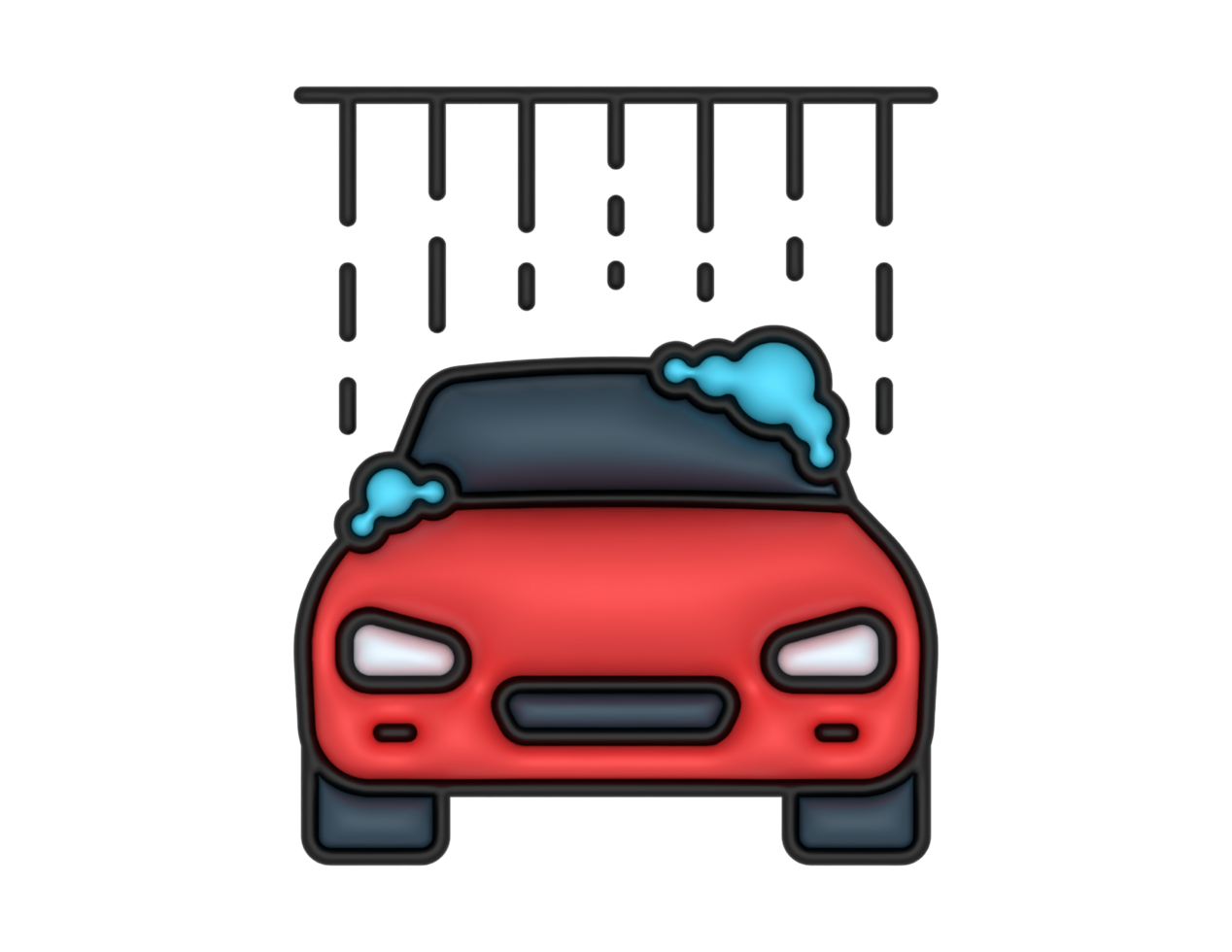a 3d Car Wash Sticker on a transparent background png
