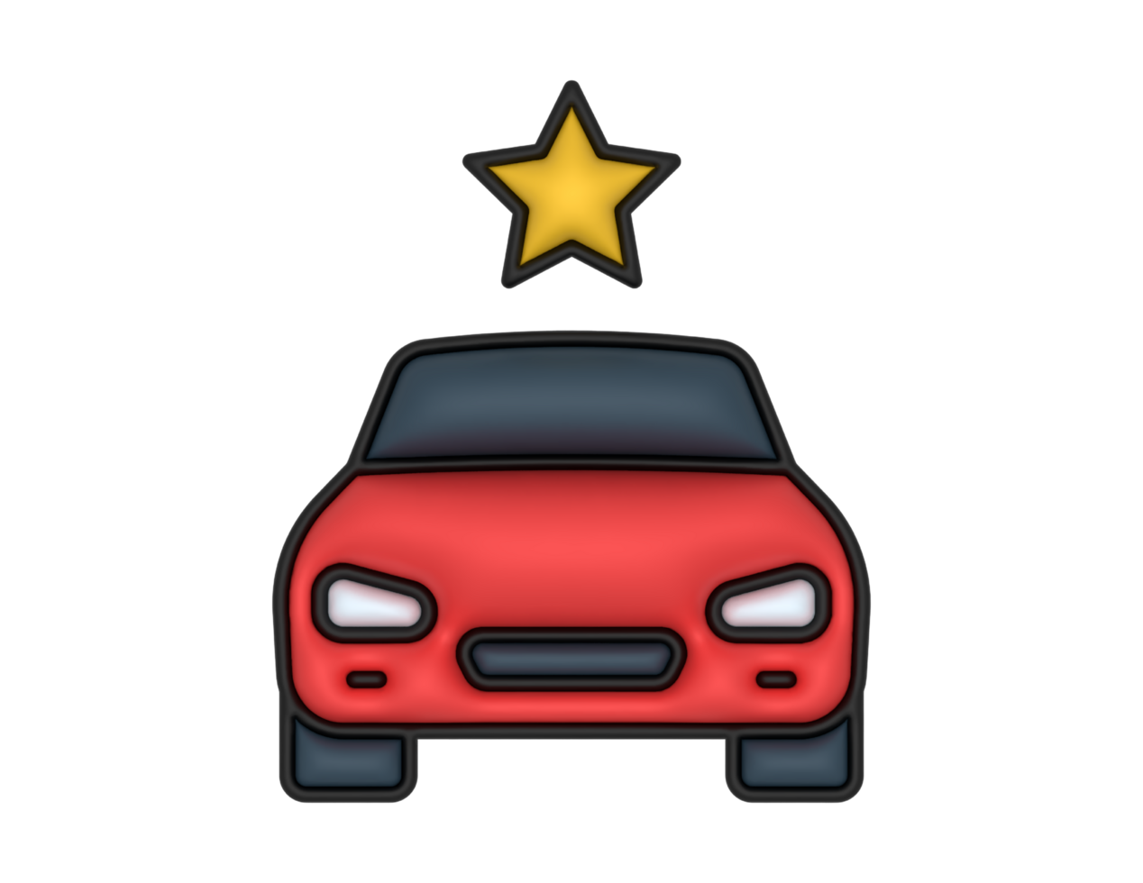 a 3d Favorite Car Sticker on a transparent background png