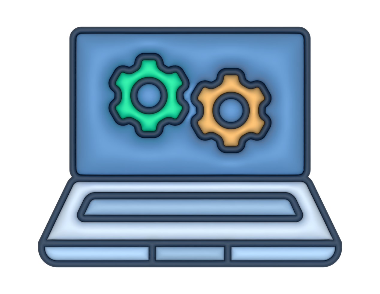a 3d Laptop settings Sticker on a transparent background png