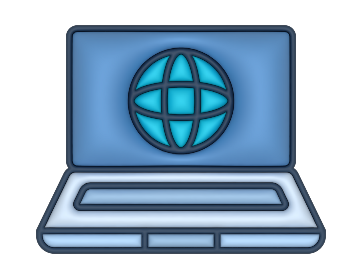 a 3d Laptop Internet Sticker on a transparent background png