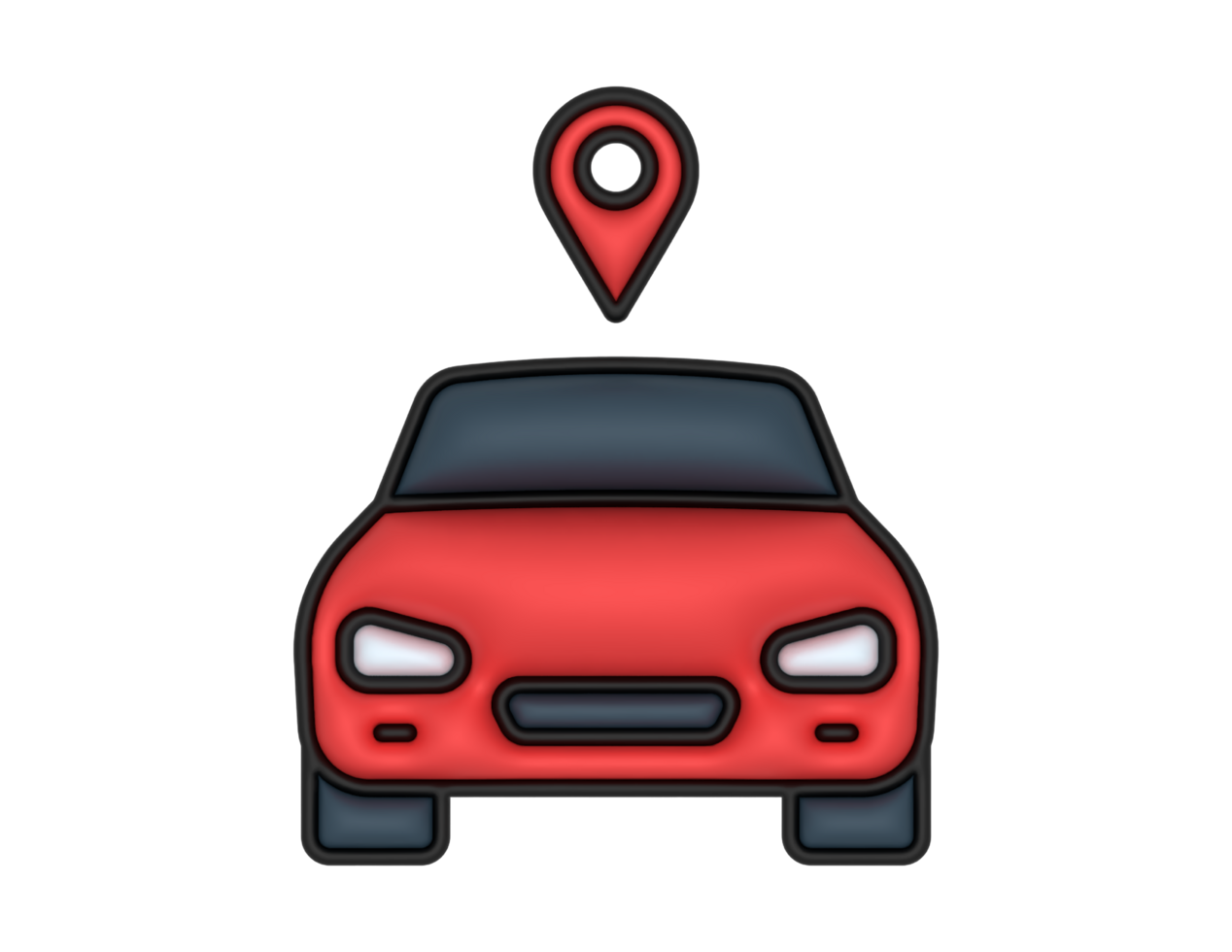 a 3d Car Location Sticker on a transparent background png