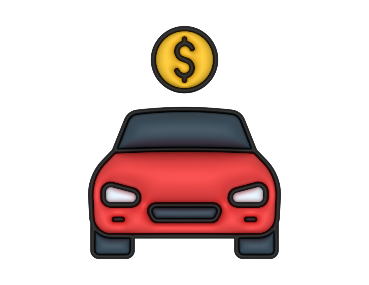a 3d New Car Price Sticker on a transparent background png