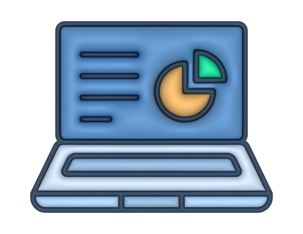 a 3d Laptop Statistics Sticker on a transparent background png