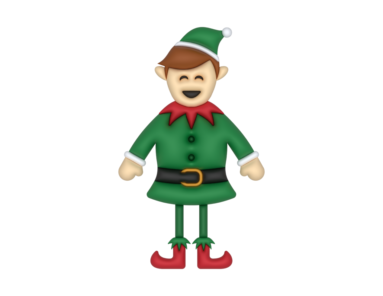 a 3d Christmas Elf on a transparent background png