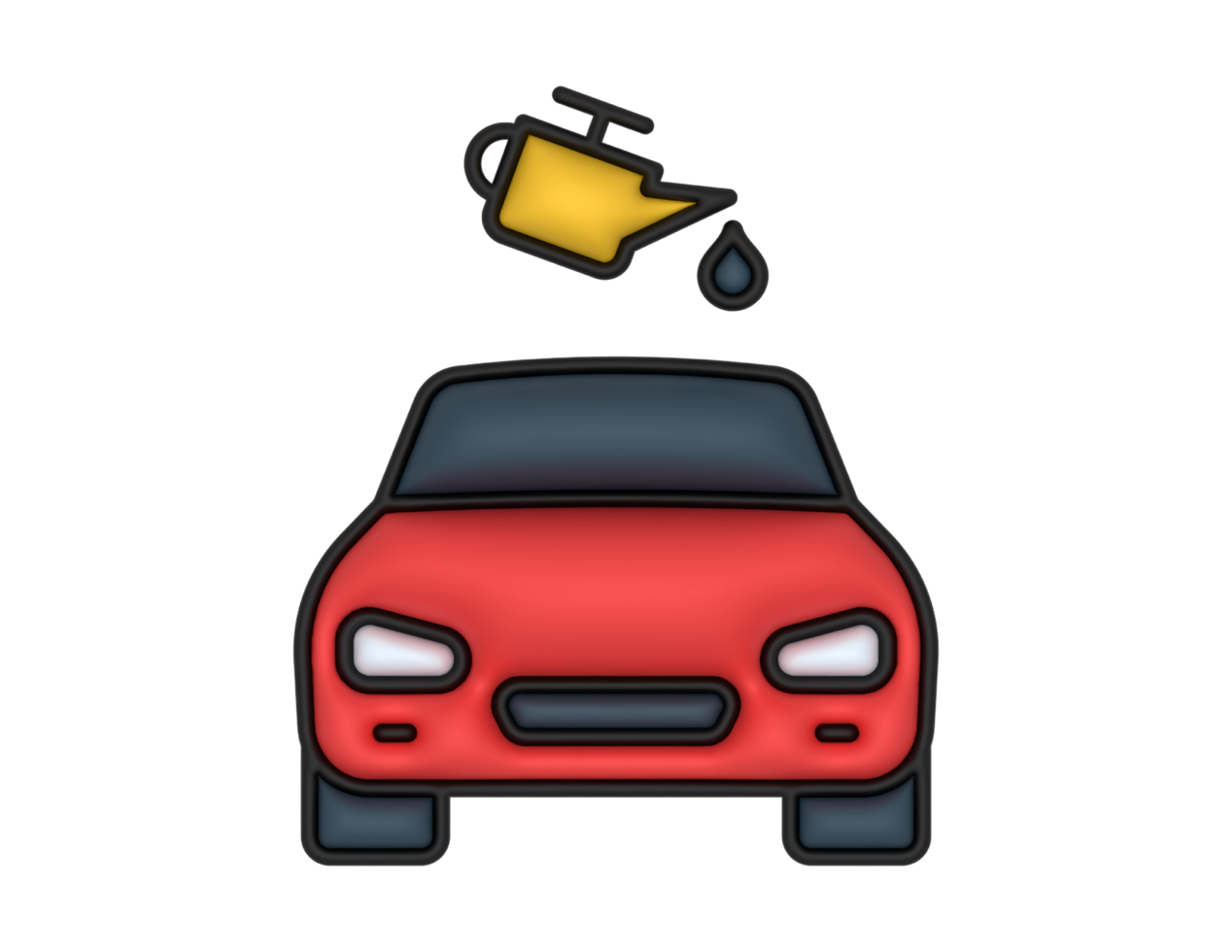 a 3d Car Oil Sticker on a transparent background png