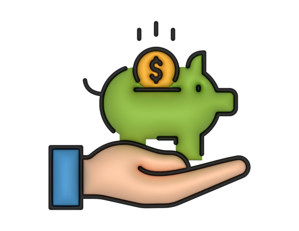 a 3d Save Money on a transparent background png
