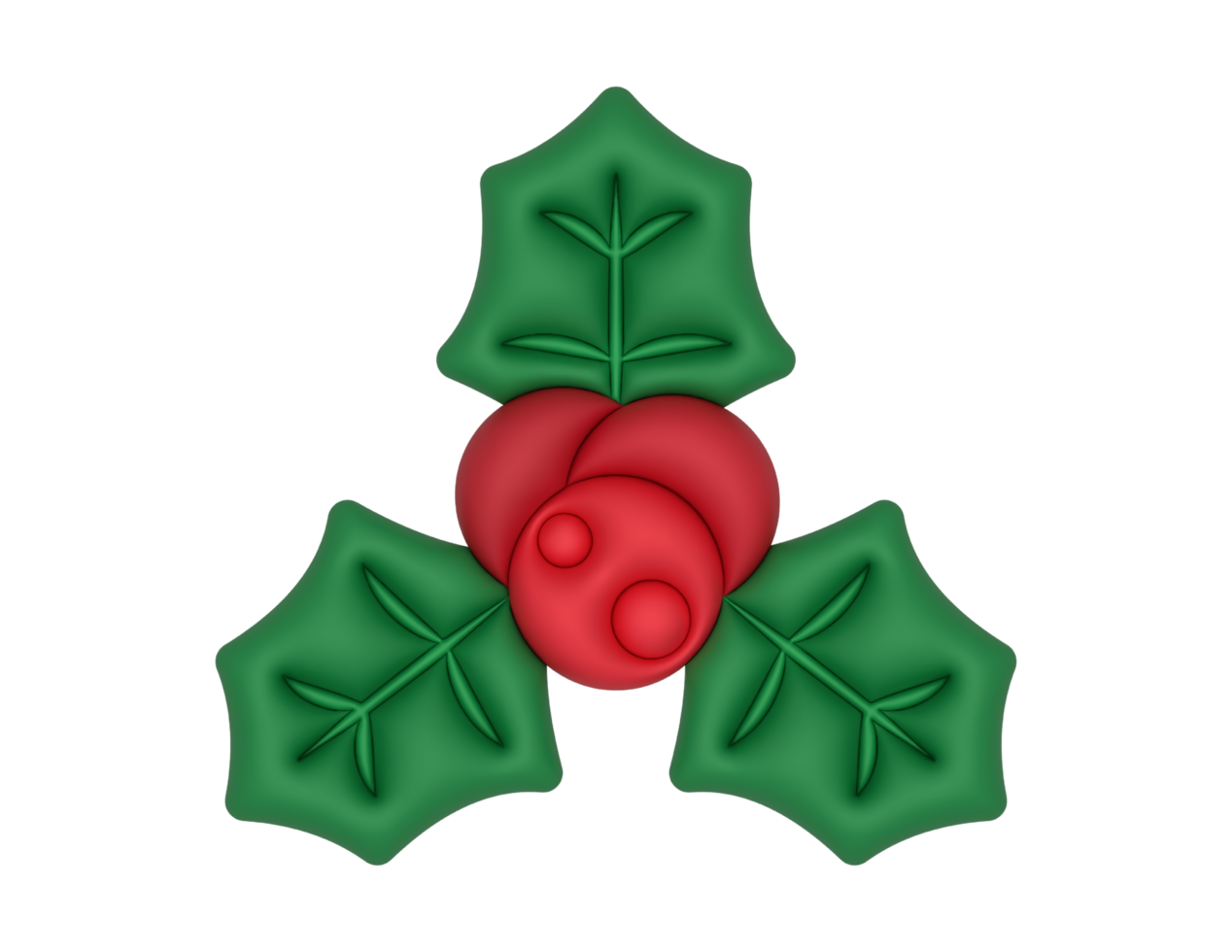 a 3d Mistletoe on a transparent background png