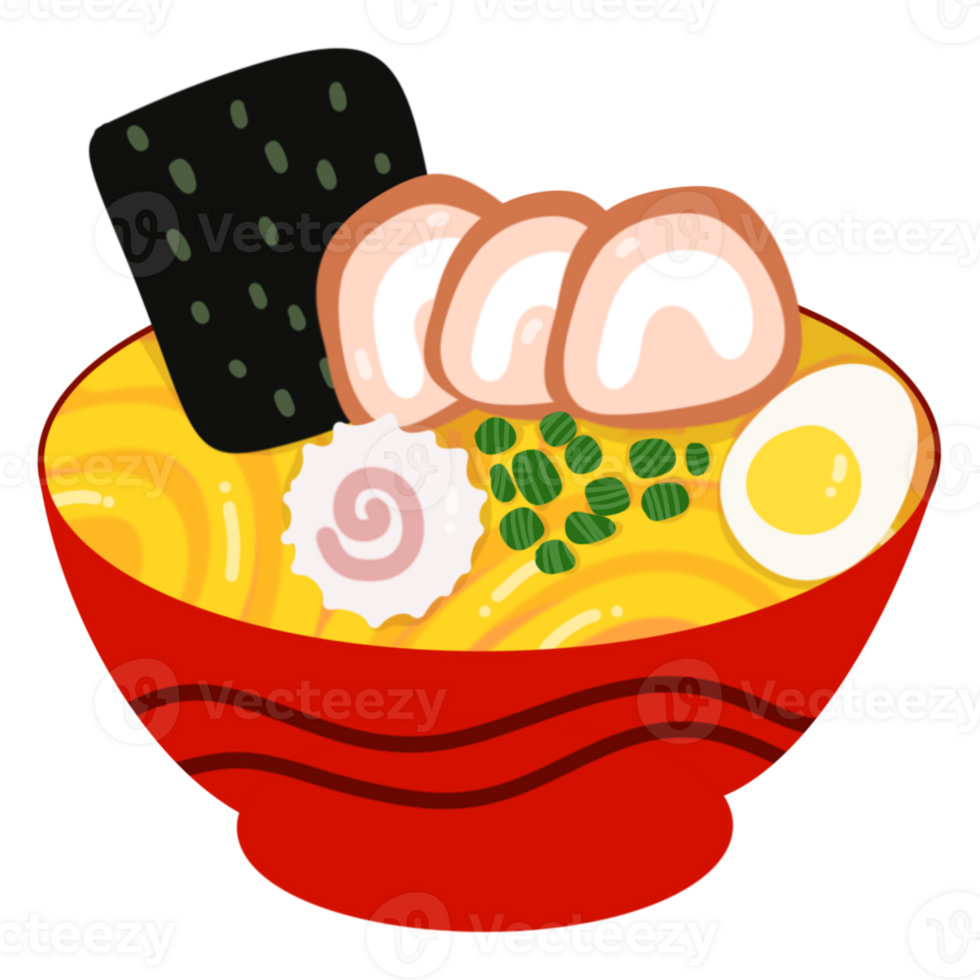 A bowl of ramen noodle png