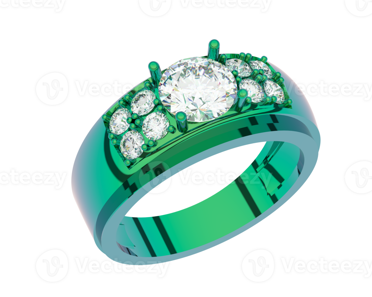 Diamond ring isolated on background. 3d rendering - illustration png