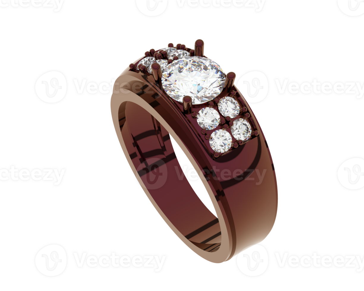 Diamond ring isolated on background. 3d rendering - illustration png