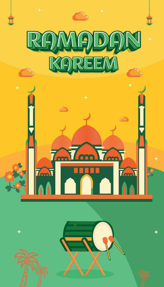 RAMADAN KAREEM EID MUBARAK GREETING CELEBRATION DAY ISLAM MOSQUE BANNER BACKGROUND 4 vector