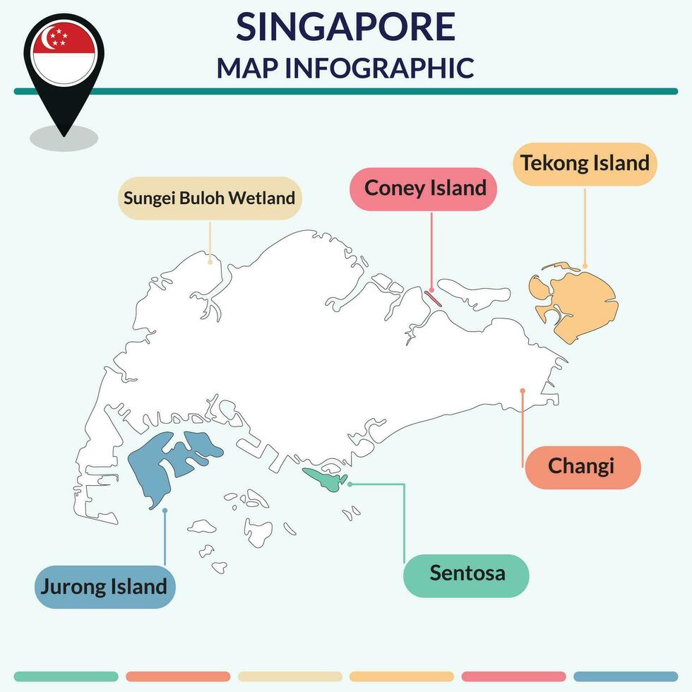 Infographic of Singapore map. Infographic map vector