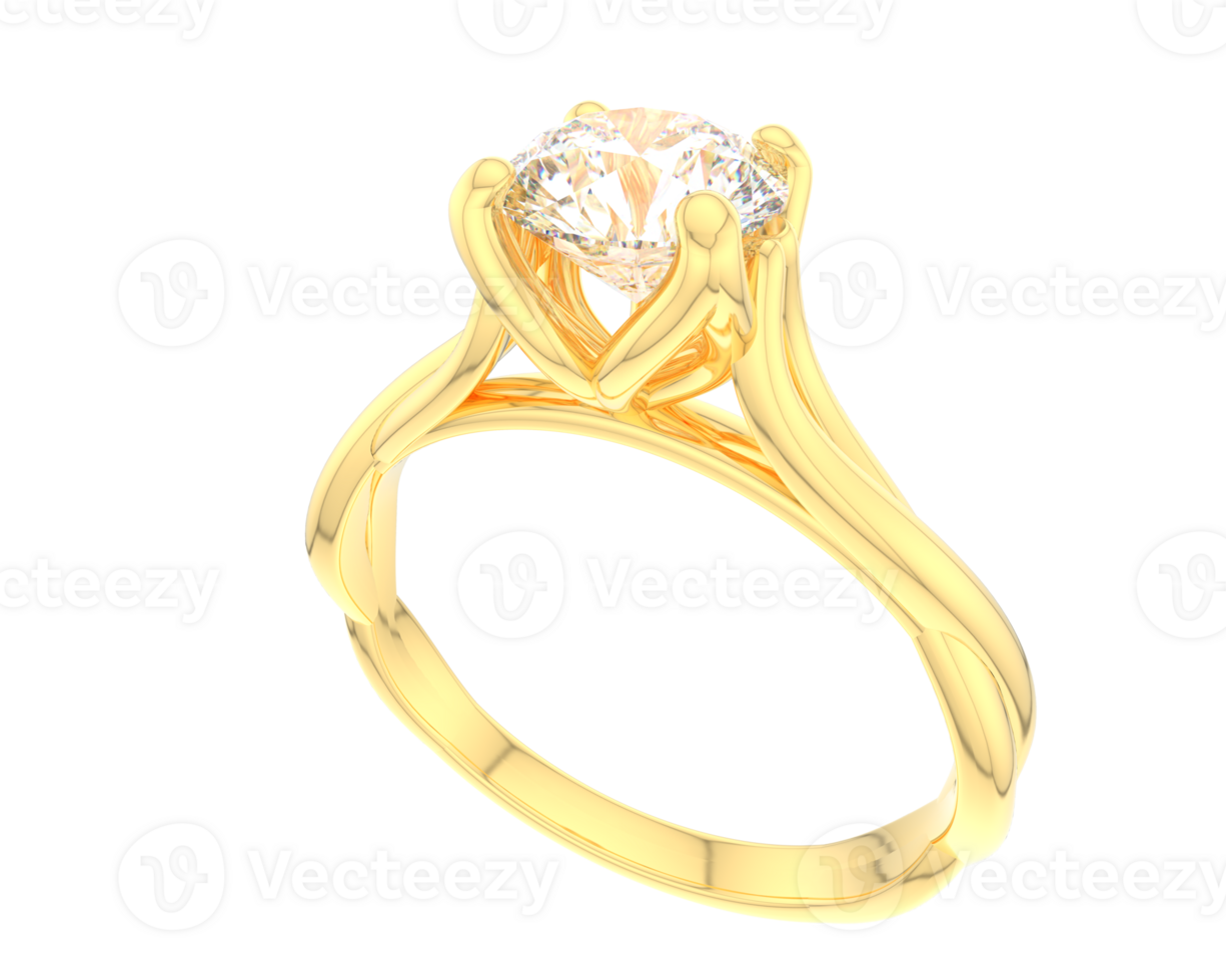 Diamond ring isolated on background. 3d rendering - illustration png