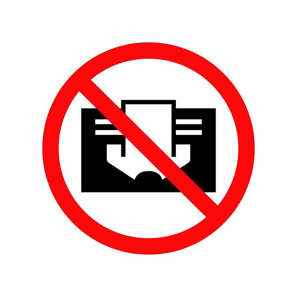 Do not cover sign prohibition symbol image. Vector icon
