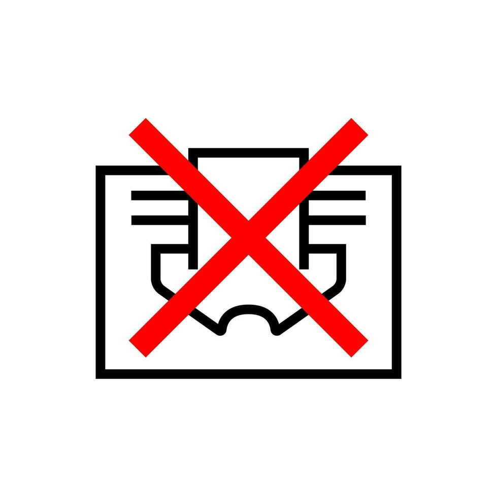 Do not cover sign prohibition symbol vector image. Simple line icon