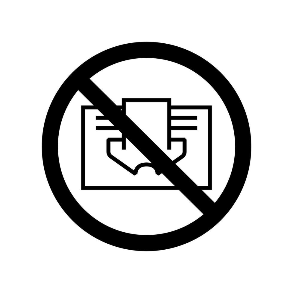 Do not cover sign prohibition symbol image. Black and white vector icon