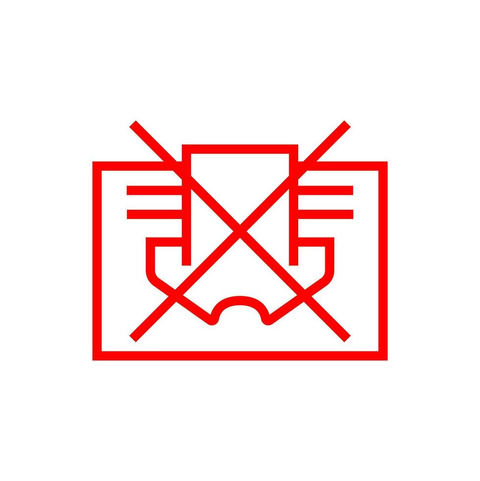 Do not cover sign prohibition symbol vector image. Simple Red line icon