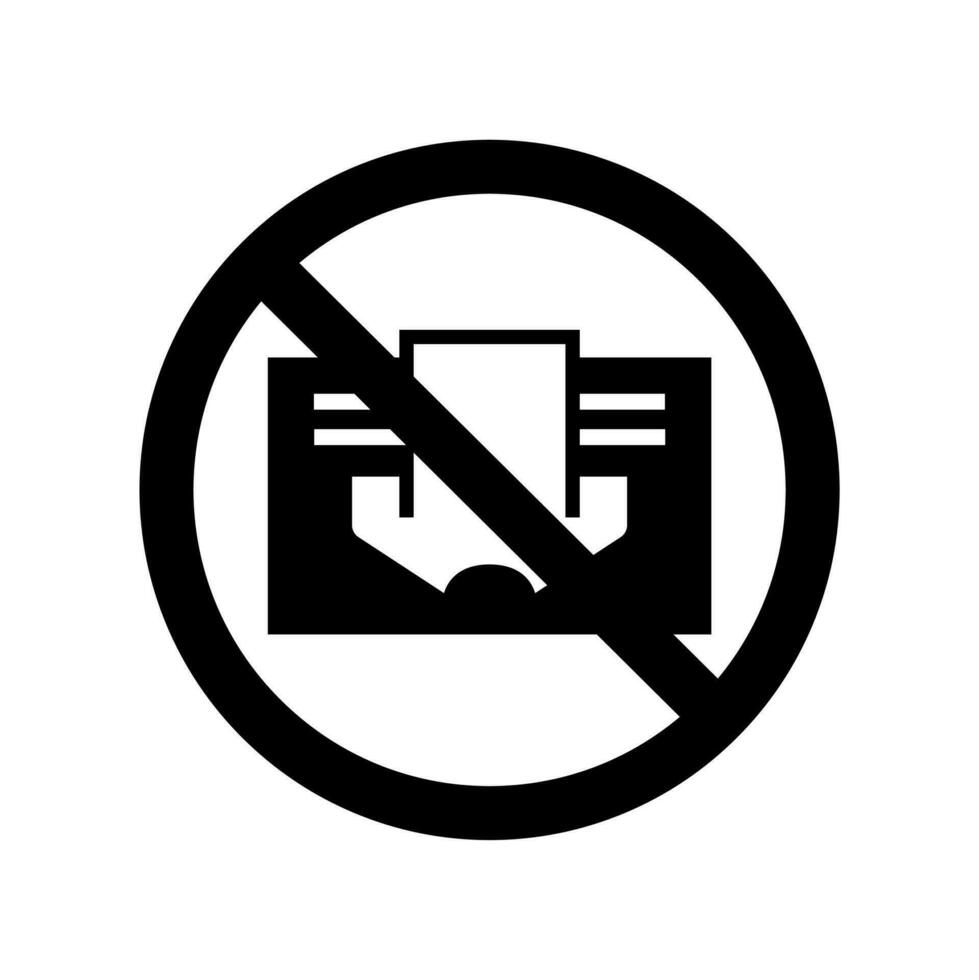 Do not cover sign prohibition symbol image. Black and white vector icon