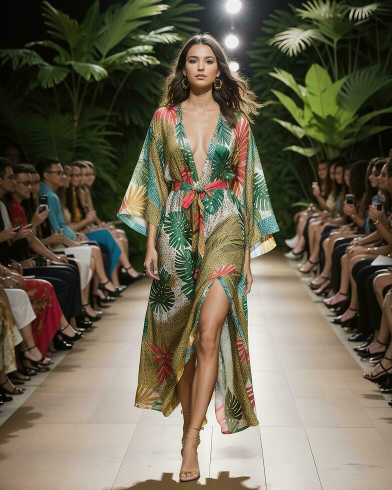 AI generated A model walks the runway. ai generative photo