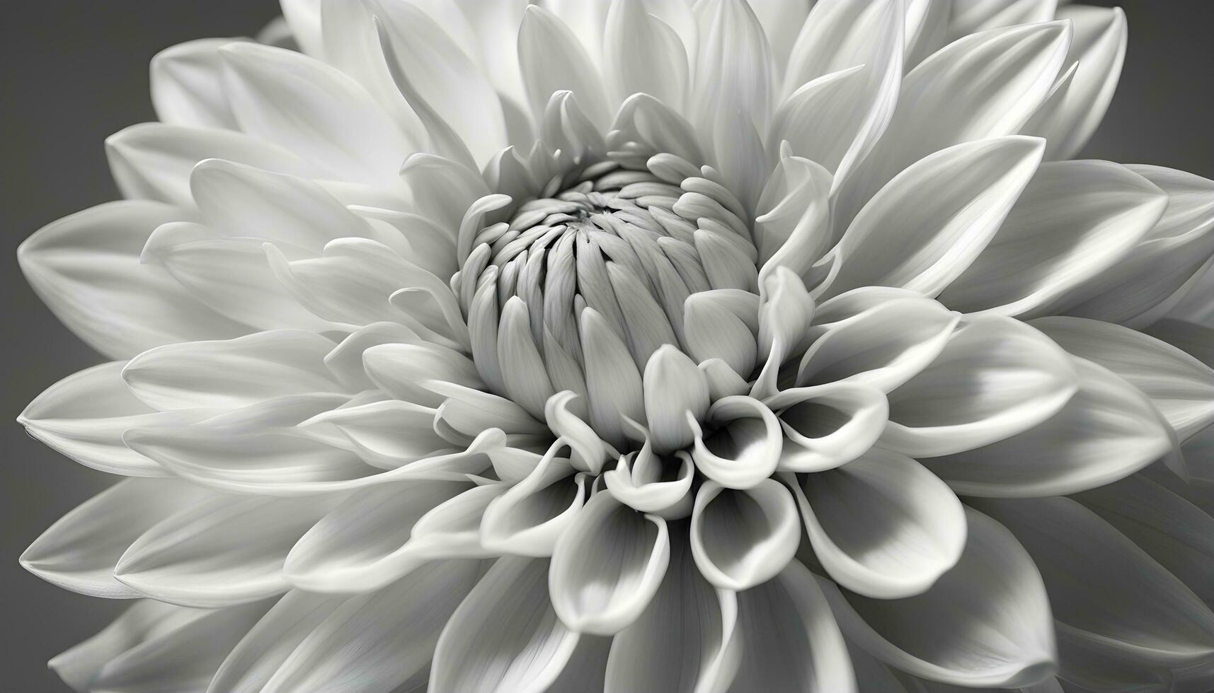 AI generated a black and white photo of a large flower