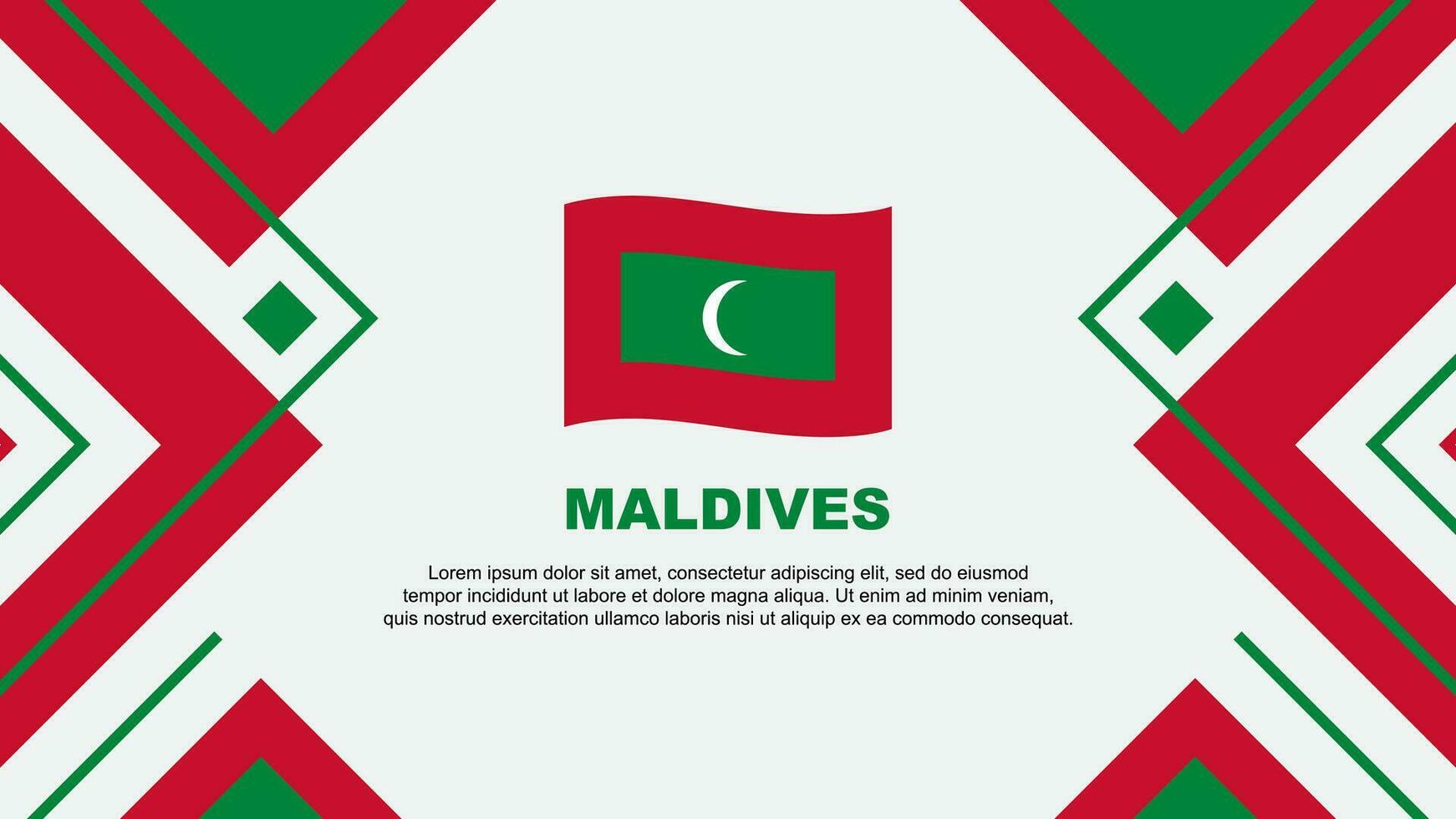 Maldives Flag Abstract Background Design Template. Maldives Independence Day Banner Wallpaper Vector Illustration. Maldives Illustration