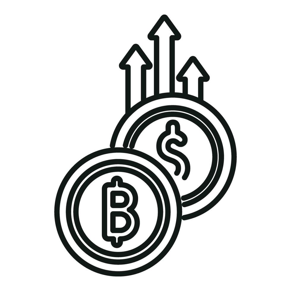 Digital money rise icon outline vector. Payment chart vector