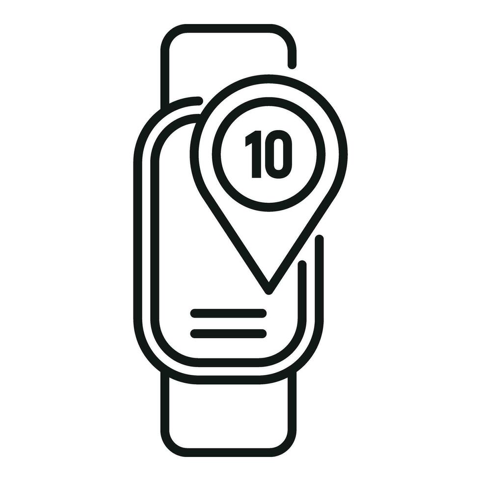 Training runner watch icon outline vector. Exertion graph vector