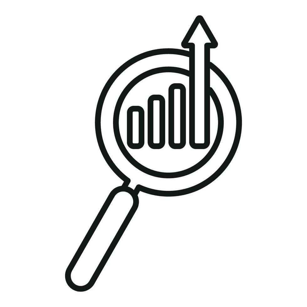 Search emerging market icon outline vector. Nascent team vector