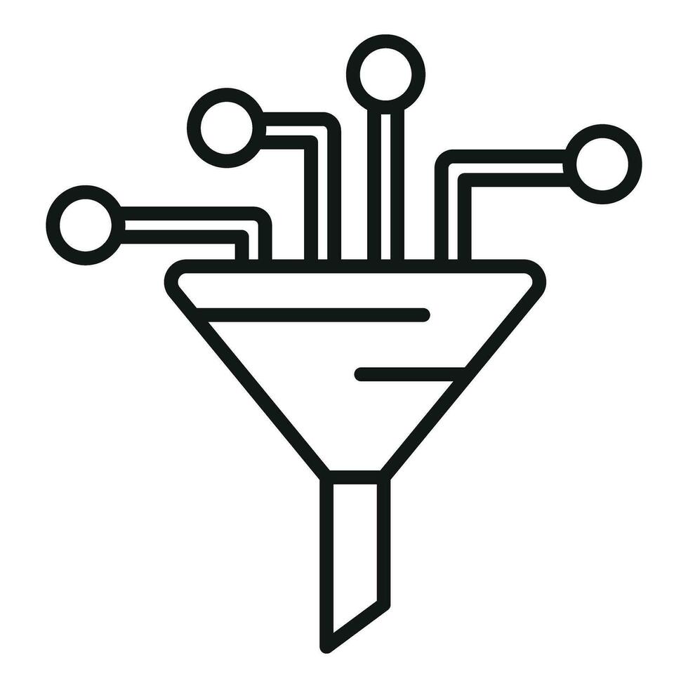 Data digital funnel icon outline vector. Content filter vector