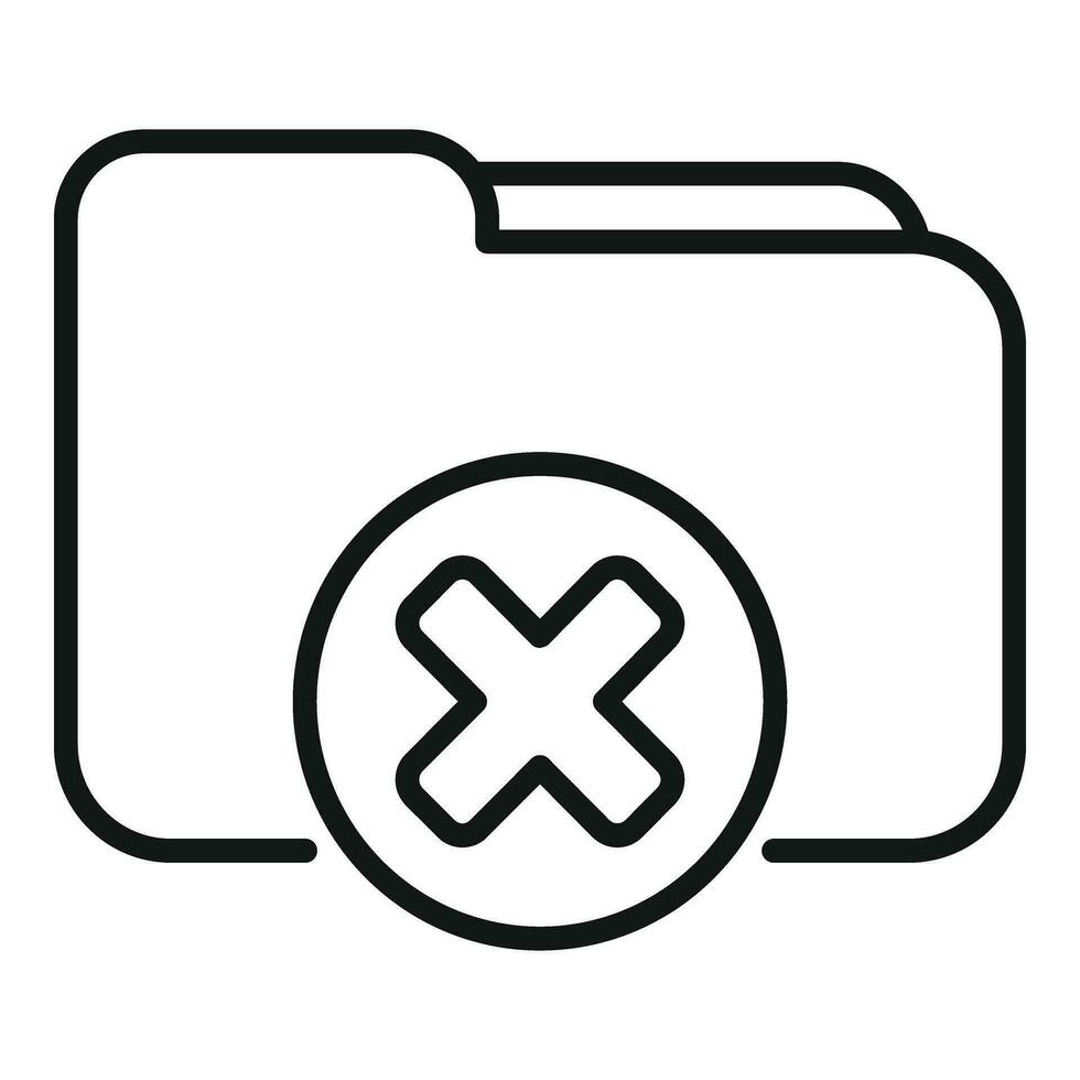 Restricted folder access icon outline vector. Content filter vector