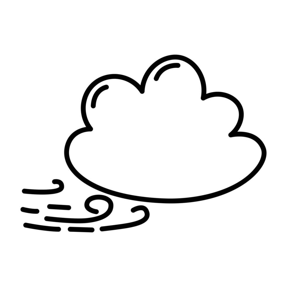 Wind cloud line icon. vector