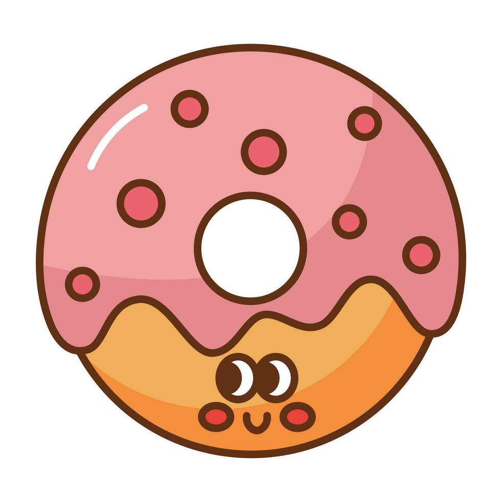 Kawaii Donut cartoon icon. vector