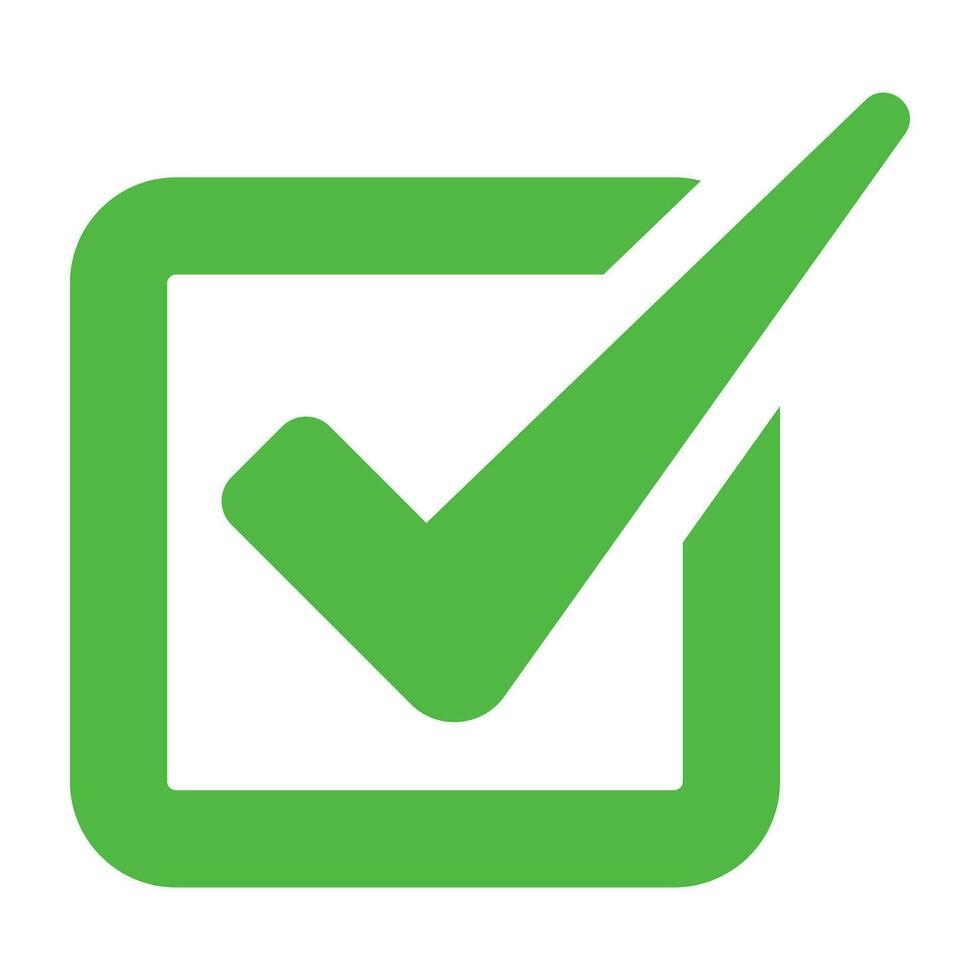 Green check mark icon. vector