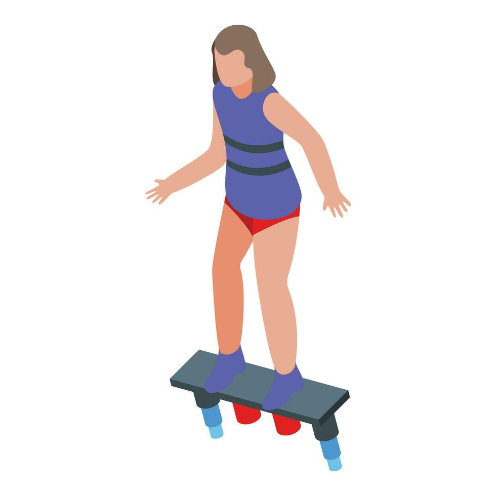 Coming thrill flyboard icon isometric vector. Deep action air vector