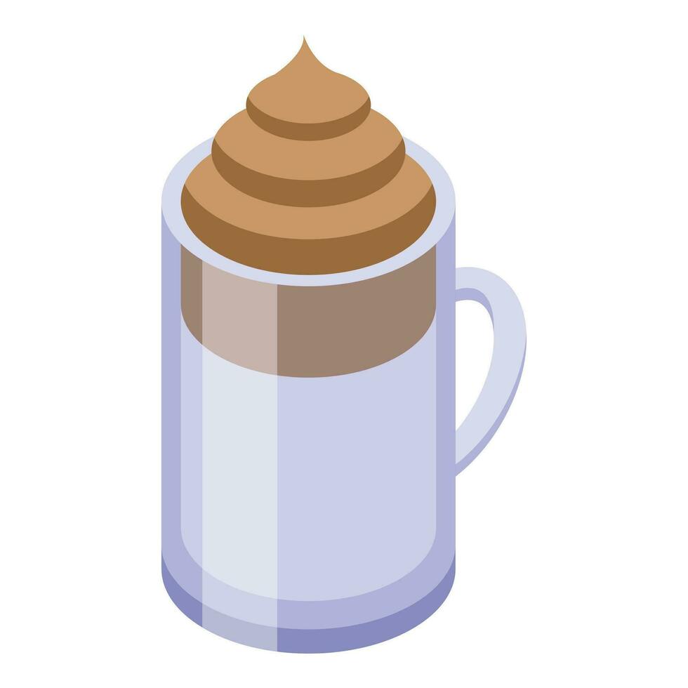 Frost ice coffee icon isometric vector. Dalgona drink vector