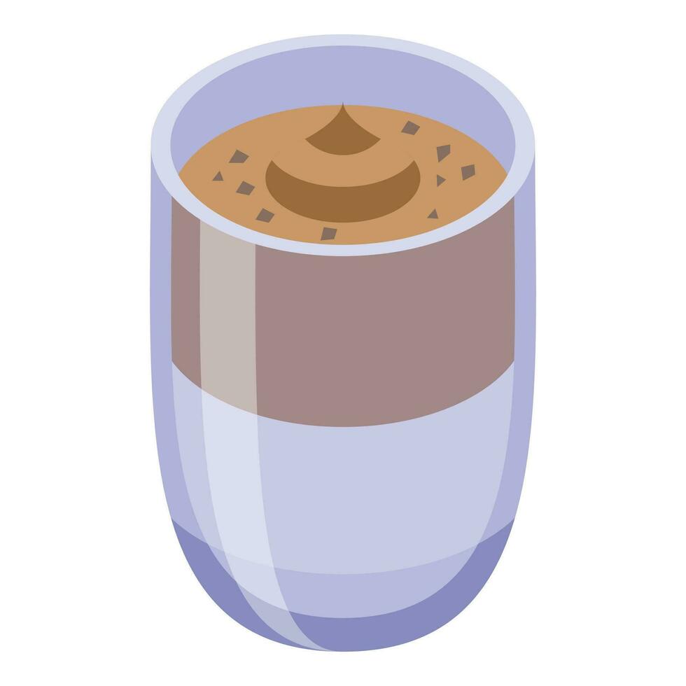 Home cream summer drink icon isometric vector. Dalgona coffee vector