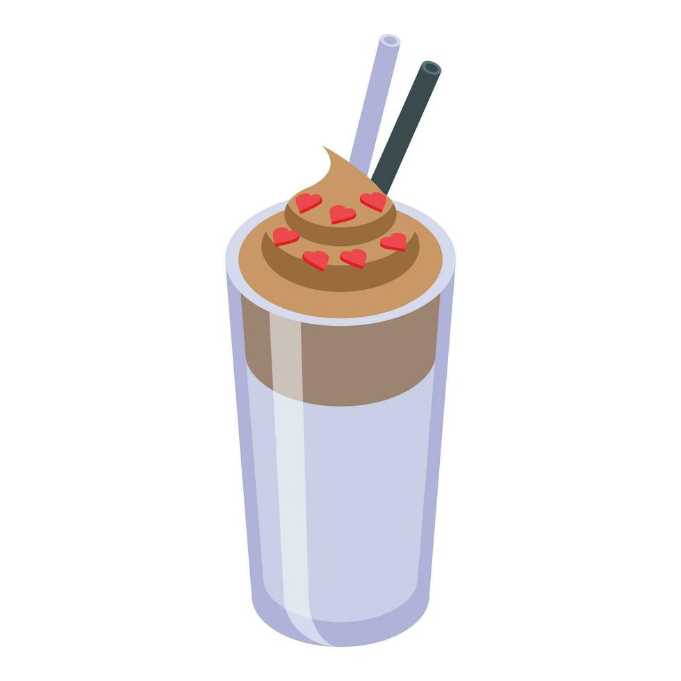 Milk shake coffee icon isometric vector. Summer cocktail vector