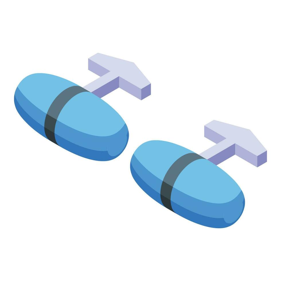 Crystal cufflinks icon isometric vector. Cross discount vector
