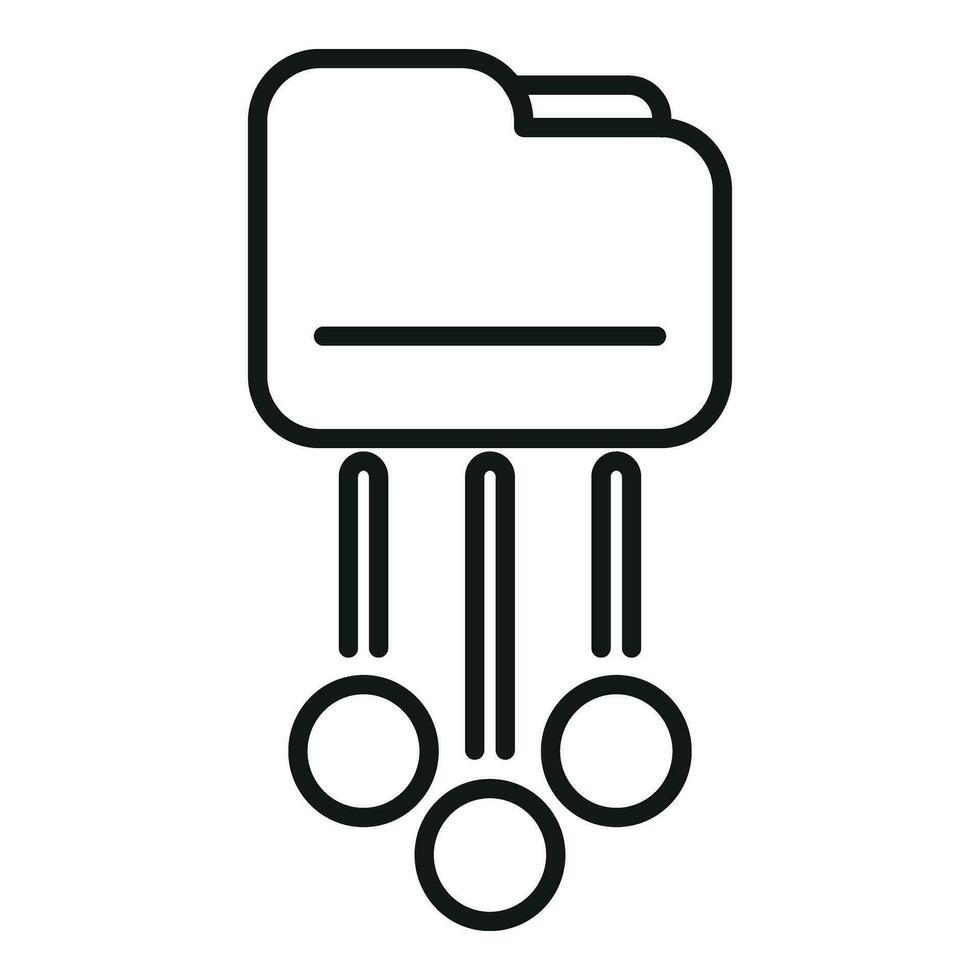 Folder online access icon outline vector. Content filter vector