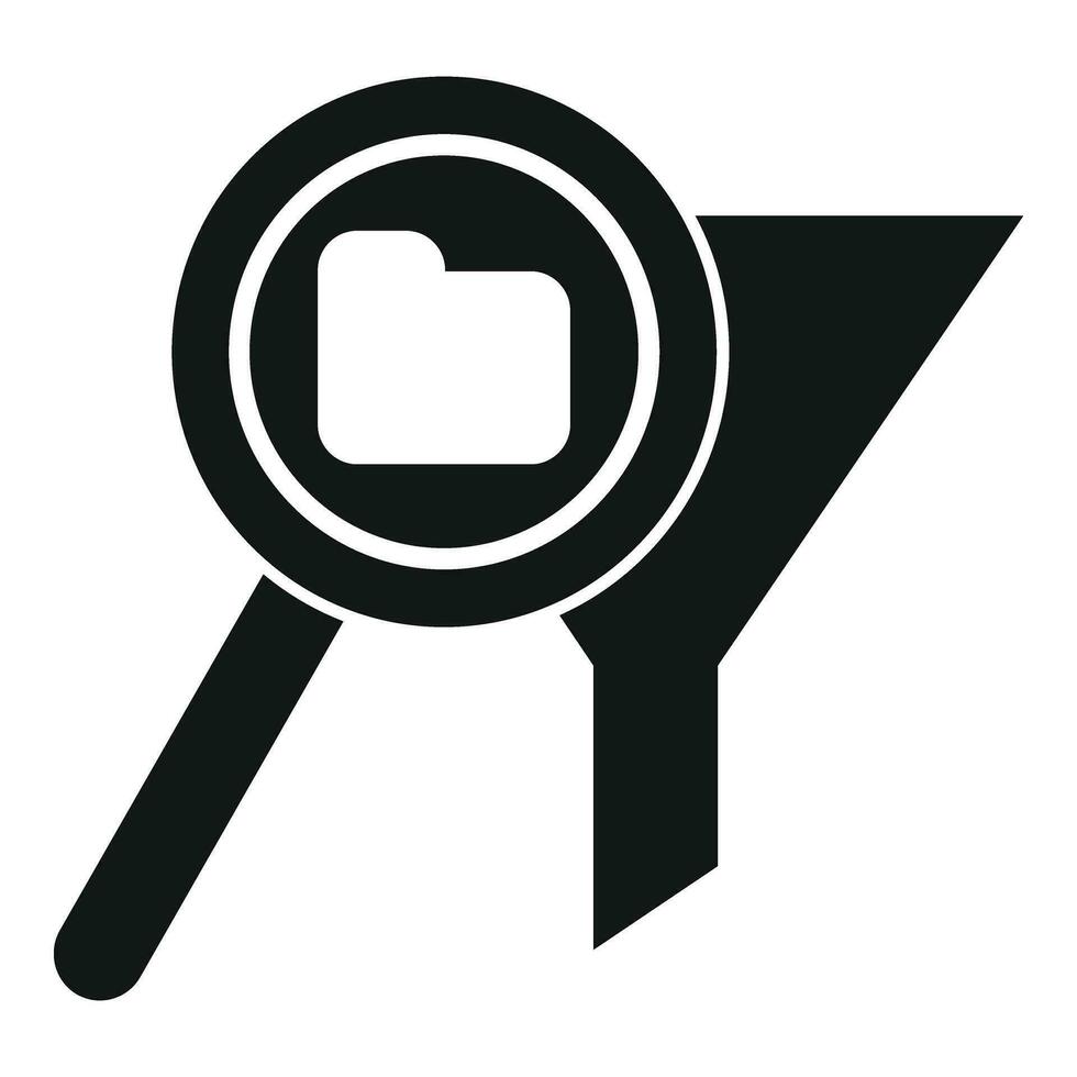 Search folder data icon simple vector. Work idea vector