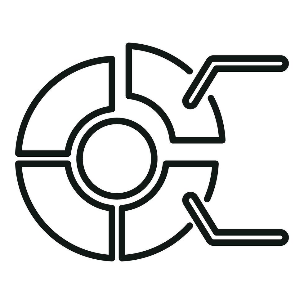 Grow pie chart icon outline vector. Service finance vector